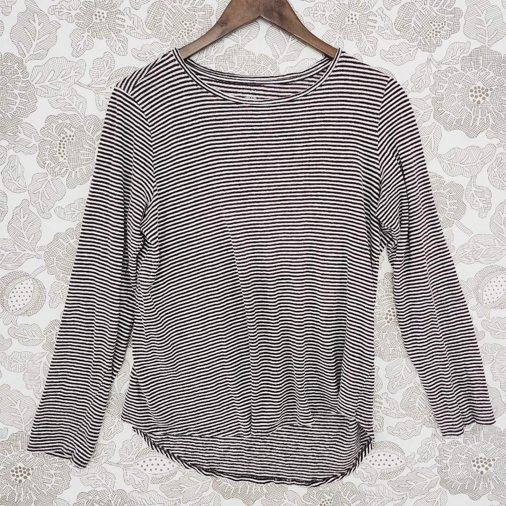 Eileen Fisher Black and White Striped Sweater